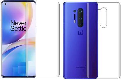 ELEF Front and Back Screen Guard for Oneplus 8 Pro Front Premium Tempered Glass Back Flexible 0.3mm Guard (Trink)