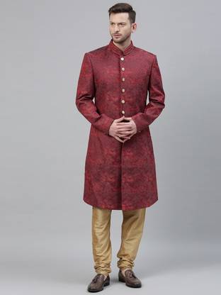 LOUIS PHILIPPE Printed Sherwani Set Printed Sherwani