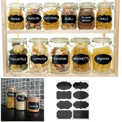 JURUOXIN 5 cm Waterproof Chalkboard Labels Stickers Reusable Personalized Removable Labels for Mason Spice Glass Tin Container Clear Kitchen Jar Labels Bottle Pantry Reusable Sticker