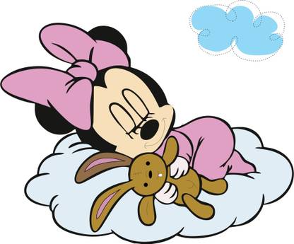 Devil designs 76 cm Sleeping Minnie Mouse|Wall sticker for kids Room,PVC vinyl, ' Self Adhesive Sticker