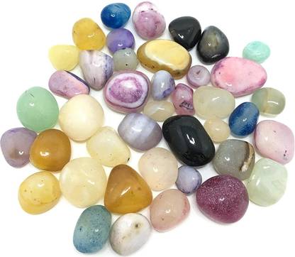 ERCOLE Decorative Glossy Shiny Polished Asymmetric Onyx Pebbles For Vase Filler Plant Pots Home Aquarium Fish Tanks Landscape Outdoor Garden Decoration (MultiColour, 1Kg) Polished, Regular Angular, Asymmetrical, Round Onyx Pebbles