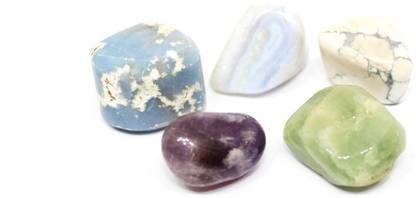TALK TO CRYSTALS Kit of 5 Tumbled Crystal Stones for Peace 40-80 Grams (Approx) Regular Asymmetrical Crystal Stone