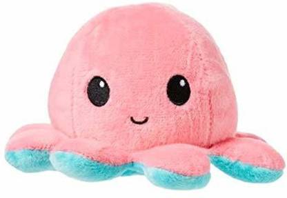 Ek Rag Reversible Octopus Toy Mini Plush - Stuffed Animal Toy | Show Your Mood Without Saying a Word (Blue-Pink)  - 10 cm