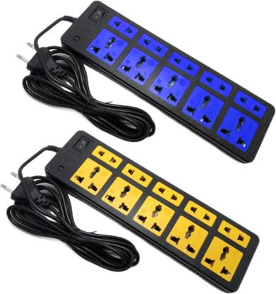 Sanhan ELECTRIC BOARD SURGE PROTECTOR MULTI PLUG 10 sockets with 2.5mwire (pack of 2) 10  Socket Extension Boards