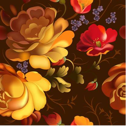 BPDESIGNSOLUTION Floral & Botanical Multicolor Wallpaper