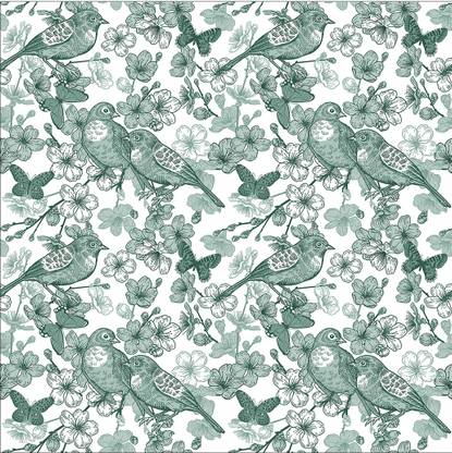 BPDESIGNSOLUTION Floral & Botanical Multicolor Wallpaper
