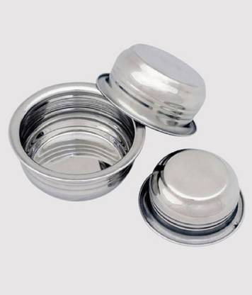 RBGIIT Stainless Steel Serving Bowl 3 Pic Serving Steel Induction And gas Stove Suitable Bottom Bowls 3 Pic Serving Steel Bowls Stainless Steel Silver Steel Induction And gas Stove Suitable Bottom Kitchen Spacial Cooking Storage In Kitchen And Dinner Table Suitable Bowls Bowls Sets