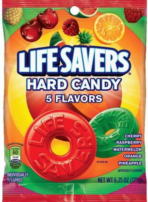 MARS Lifesavers Hard Candy 5 Flavors Packet Cherry, Raspberry, Watermelon, Orange, Pineapple Candy