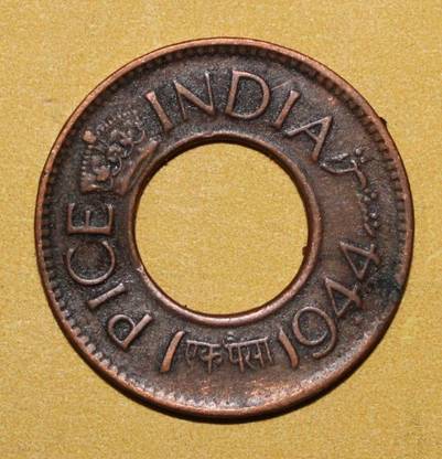 MAX 1 Pice Year 1944 India Pack of 1 Extremely Old and Rare Coin Modern Coin Collection