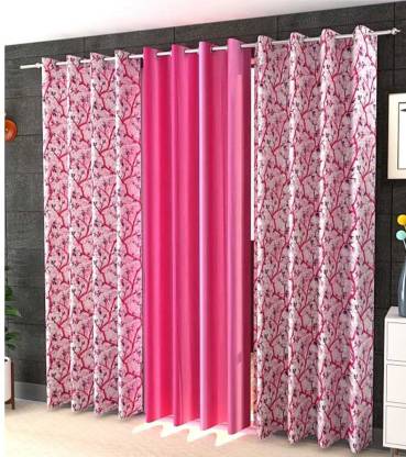 SASSYHOME 243 cm (8 ft) Polyester Room Darkening Door Curtain (Pack Of 3)