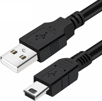 Fedus Micro USB Cable 2 A 5 m USB Charger Cable USB 2.0 A to Mini 5 pin B Cable for External HDDS/Camera/Card Readers (Black, 5m)