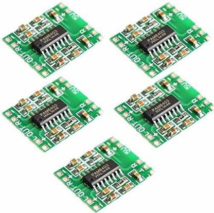 limitless products PAM-8403 (Pack oF 5) Dc Amplifier Board Class D Usb Power Audio Module, 5v, 3w, Green Micro Controller Board Electronic Components Electronic Hobby Kit