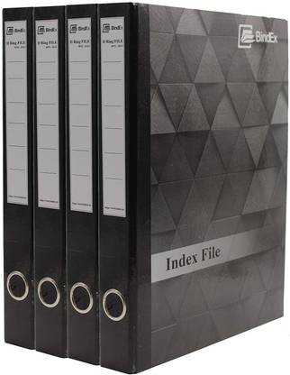 bindex Cardboard Classic Office D Ring Box File, Documentation File, Folder Cover File, Folder for Certificate, Box Binder Office File (Gray) Pack of 4| Portfolio | Folder Cover | Index | Envelope File