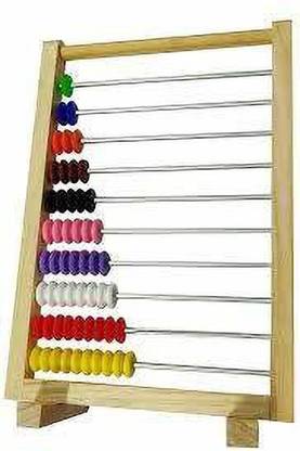Pseudo Wooden Abacus Counting Frame for Kids Increases Concentration and Calculations Portable Game for Kids (Multicolor)
