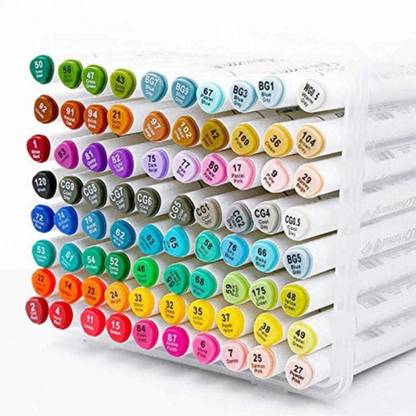 Like it Touch cool Alcohol Markers Professional Art Set - Double Ended Bendable Alcohol Based Ink Colors with Fine and Chisel Tip. Perfect for Artists Beginners set of 60