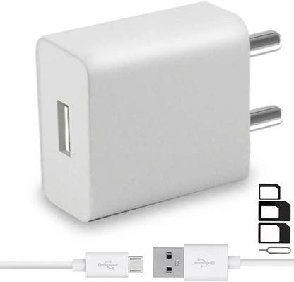 ShopMagics Wall Charger Accessory Combo for Spice V801, Spice K601, VOTO V3, VOTO V12, VOTO V11, VOTO V2, VOTO V2i, VOTO V5X, Celkon CliQ 2, Celkon UniQ, Celkon Swift 4G, Celkon Smart 4G, Celkon Beats Plus, Smartron t.phone P, Zen Admire Glory Plus, Zen Admire Curve Plus, Zen Admire Unity, Videocon Starr 100, Ziox Duopix R1, Ziox Duopix F9, Ziox Astra Star 4G, Ziox Quiq Cosmos 4G, Ziox Astra Nxt 4G Charger Original Adapter Like Fast Power Android Mobile Smartphone Battery Charger With 1 Meter Micro USB Sync Charging Data Cable