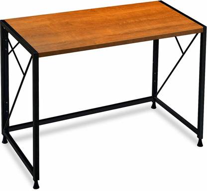 Litmus Writing Computer Desk Office Folding Table Modern Simple Work Study Desk Industrial Style PC Laptop Table for Home Office, No Assembly Required, Brown Engineered Wood Study Table