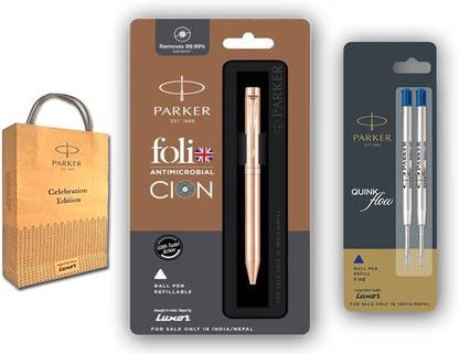 PARKER Folio Antimicrobial Copper Ion Ball Pen with Flow Combo Refills (Rose Gold) Ball Pen
