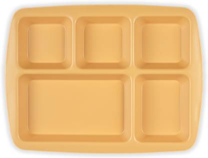 Sohna UNBREAKABLE YELLOW PARTITION PLATE 5 IN 1 Sectioned Plate