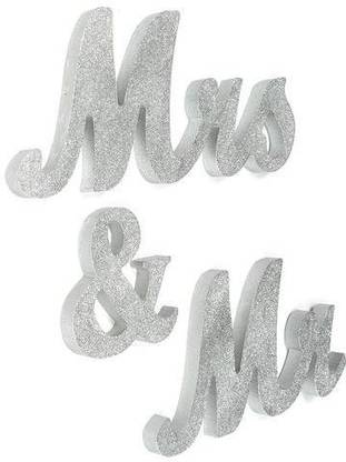 Sumit Surgical Mr & Mrs Sign Wedding, Anniversary Table Decorations Decorative Showpiece  -  10 cm