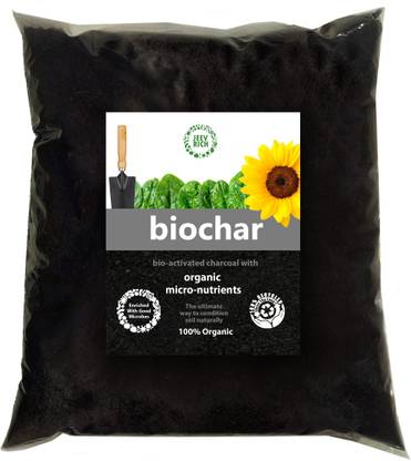 Jeev Rich Bio-Activated Charcoal (BIOCHAR) Organic Soil Amendment for Plants Manure