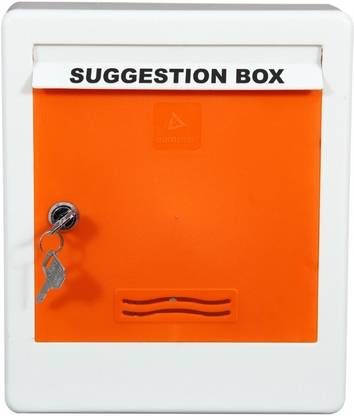 AURA PLAST Key Lock Wall Mounted Suggestion Box (Orange) Suggestion Box