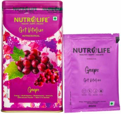 nutrolife Multivitamin/Multiminerals + Immunity + Energy Effervescent Powder Grape
