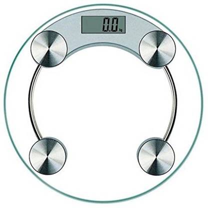 Zelenor Personal Weight Machine 8mm Thick Round Transparent Glass Weighing Scale