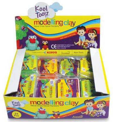 KORES KOOL TOOLS MODELLING CLAY PACK OF 24 (MULTICOLOR) Art Clay