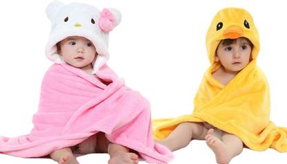 My New Born by 10Club Polycotton 200 GSM Bath, Beach, Face, Hair, Hand Towel Set