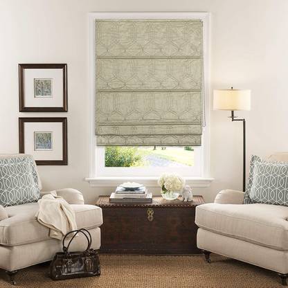 Deco Window Roman Blind Cord Drawn In Window