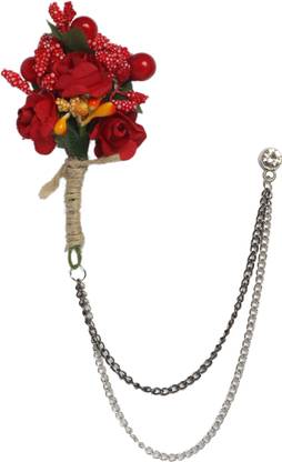 Adorn Flower Bouquet Chain Brooch For Men Brooch