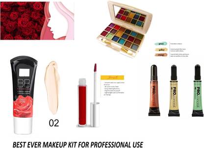 Vedy ROSE MOISTURE FOUNDATTION ( RED, 38 ML) , PROFESSIONAL MAKEUP BUTTER GLOSS - RED VELVET, DEEP RED , EYESHADOW PALETTE, MATTE SHIMMER GLITTER BLENDING 18 COLOR EYE SHADOW PALLET WITH MIRROR, NATURAL VELVET TEXTURE POWDER CREAMY COSMETIC AND PRO CONCEAL HIGH - DEFINITION CONCEALER (ORANGE CORRECTOR, YELLOW CORRECTOR, GREEN CORRECTOR, 24G)