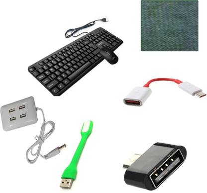 Intex WIRED STANDARD KEYBOARD KEY STROKE LIFE TIME 104 STANDARD KEY USB INTERFACE DURABLE CONSTRUCTION ANTIS KID PAD DESIGN DRAINAGE HOLE PREVENT SPLASHING WATER ) (WIRED OPTICAL MOUSE PLUG & PLAY ) ( 6633, 4 Port Hi-Speed USB Hub 2.0 (White) ) USB Type C OTG Data Cable for OTG Enabled Type C Devices ) Portable Flexible USB LED Light Lamp) MICRO OTG ADOPTER ( MOUSE PAD- COMBO SET Combo Set