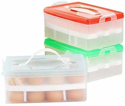 Birud 24 Eggs Holder Plastic Double Layer Storage Container Refrigerator Egg Box Case Storage Box