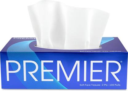 Premier FACE AND BOX TISSUE 2PLY 100 PULLS IN EACH BOX