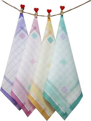 Radhakrishan Women's Printed Handkerchief - 100% Organic Handkerchief For Women (31.7 CM * 31.7 CM) ["Yellow","Pink","Purple","Green"] Handkerchief