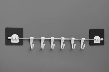 SHESHY Multipurpose use bathroom and kitchen storage hook Hook Rail (Pack of 1) Hook Rail 6