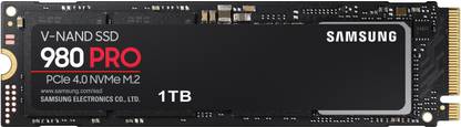 Samsung 980 Pro 1 TB Laptop, Desktop Black PCIe NVMe Internal Solid State Drive (SSD) (MZ-V8P1T0BW)