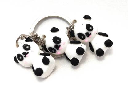 Key Era 3pc Joint Rubber Panda Kungfu Keyring Key Chain