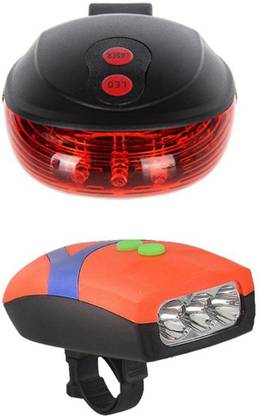 FASTPED Bicycle 3 LED 3 Mode Front Light & Horn & 2 Laser Beams Tail LED Front Rear Light Combo