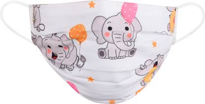 Label Sparsh Cute Elephant Print Soft Cotton Face Mask Washable Cloth Mask
