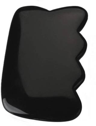 KANHA HANDICRAFT NATURAL BLACK OBSIDINE STONE GUA SHA 64 FOR FACE AND BODY MASSAGE, Massager