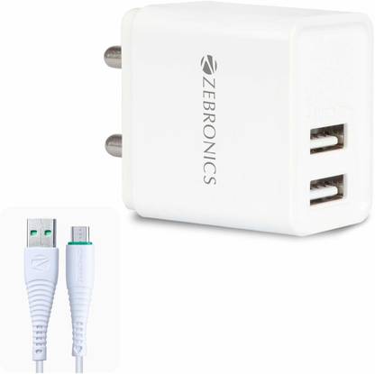 ZEBRONICS Quick Charge 2.4 A Wall Charger for Mobile with Detachable Cable