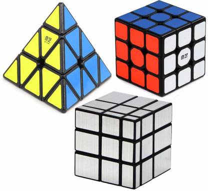 Cubelelo 3x3, Pyraminx & Mirror Cube Combo (Black) Speedcube Highspeed Magic Cube Puzzle