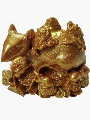 DIVINE Fengshui & Vastu Mongoose statue and Idol for Good luck, Wealth and Carrier. Decorative Showpiece  -  10 cm