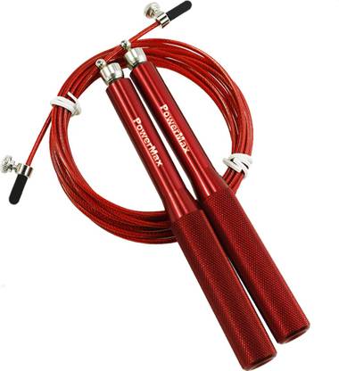 Powermax Fitness JA-3 (Red) Exercise Speed Jump Rope With Adjustable Cable Ball Bearing Skipping Rope