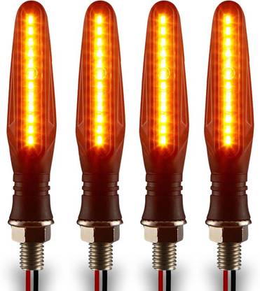 Autofledge Set of 4 Bike Front, Side, Rear SMD Yellow LED Light Indicator Turn Signal Light for Bike Brake Light Motorbike LED (12 V, 10 W)