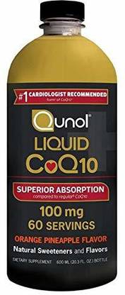 Asterveda Qunol Liquid Coq10 100Mg Orange Pineapple Flavor, 60 Servings - 600Ml