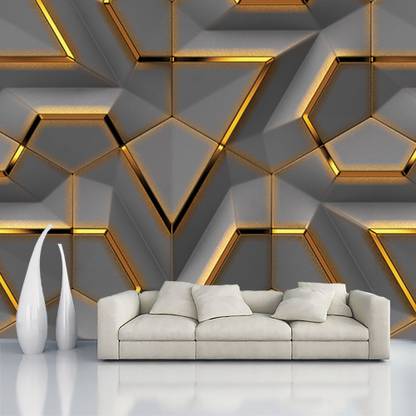 COLOR SOLUTION Decorative Grey, Gold Wallpaper